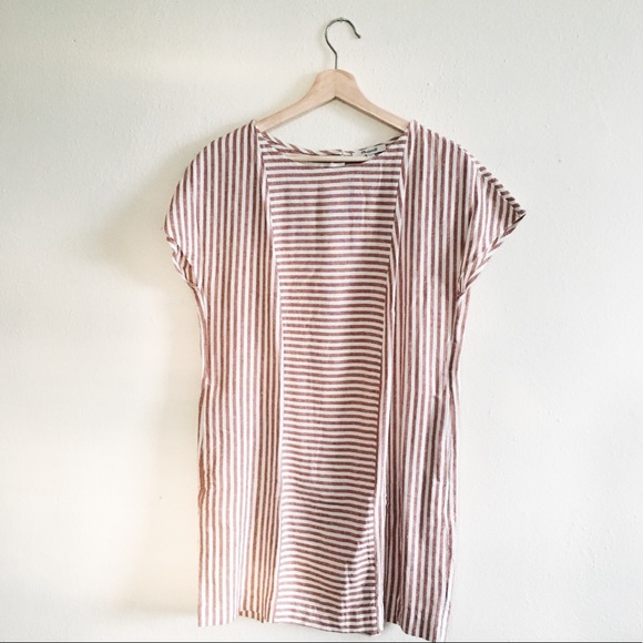 Madewell Stripe-Play Button Back Tee Dress - Picture 5 of 8